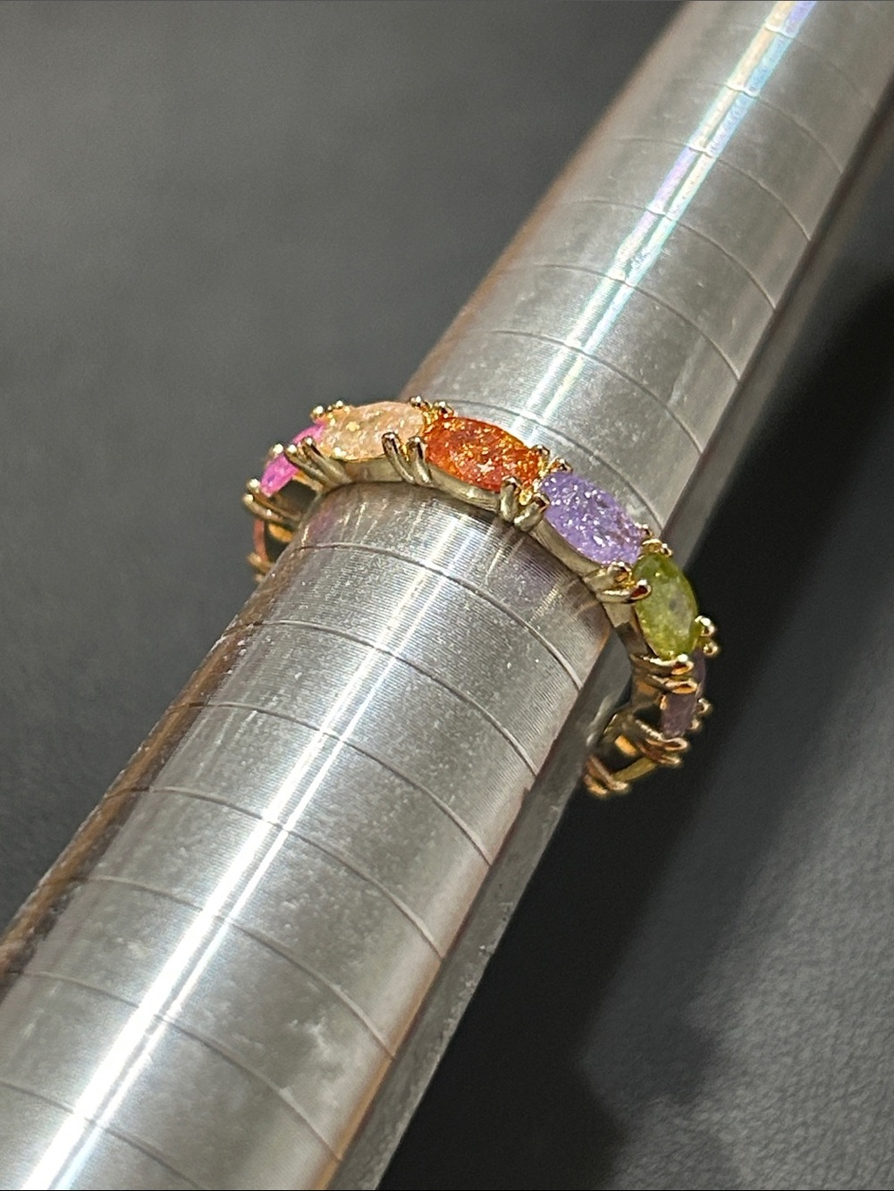New multicolored gold ring, ~5.5